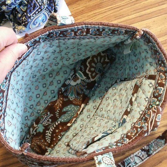 Vera Bradley Blue Brown Java Print Purse EUC - Picture 5 of 7